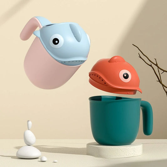 Cute Shark Baby Shower Water Scoop Kids Shower Head Rinse Cup Cartoon Bathing Toy for 0-6 Years Old Infant Toddler Accessories Peaceful Pleasures Health and Wellness