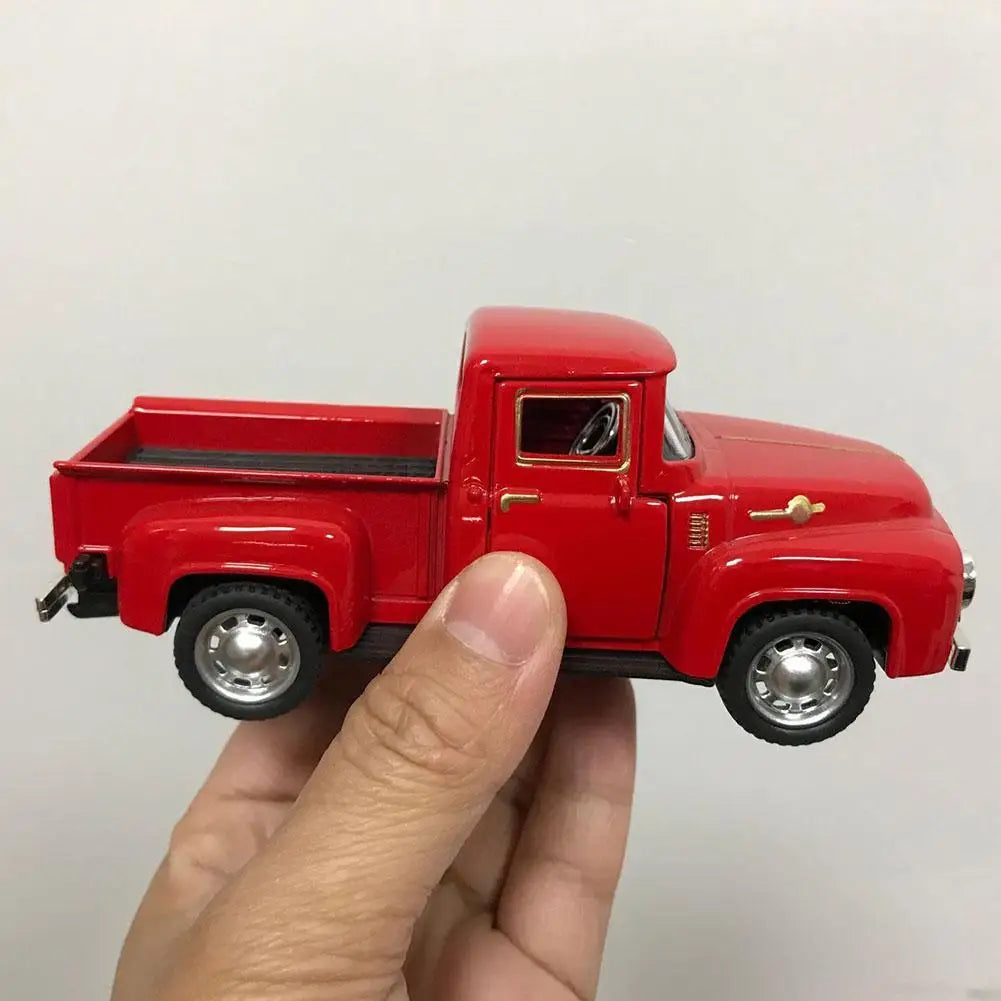 1/32 Vintage Red Diecast Metal Pull-Back Truck Toy | Kids Gift