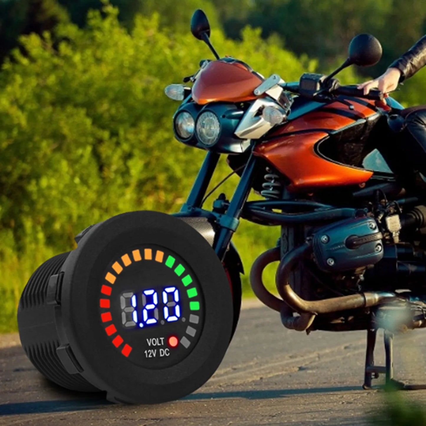 12V Waterproof LED Digital Voltmeter | Motorcycle & Car