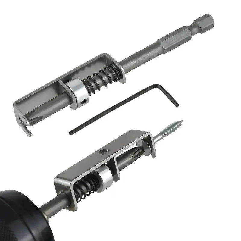 Screw Holding Drill Bit With Small Wrench Gray Self-Locking Screw Guide For Power Drills Operation Tool For Stable Screw Driving Peaceful Pleasures Health and Wellness