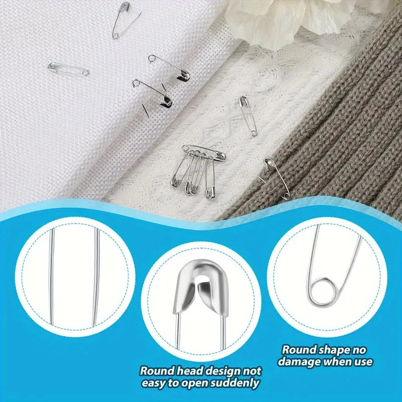 260 Safety Pins Assorted Large Small Clothes Sewing