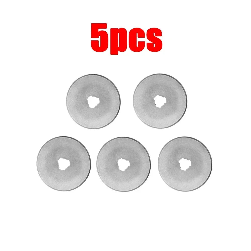 45MM Leather Craft Rotary Cutter Leather Cutting Tool Leather Craft Fabric Circular Blade Knife DIY Patchwork Sewing Quilting Peaceful Pleasures Health and Wellness 5Pcs blades