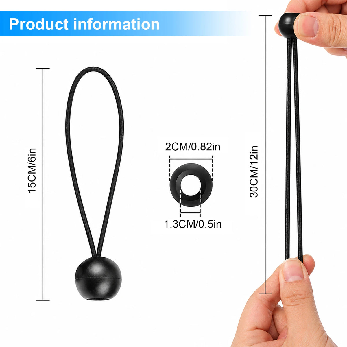Outdoor Elastic Ball Rope Bungee Cords Portable Tent Fixing Tarpaulin Awning Canopy Heavy Duty Tarp Tie Down for Shelter Cargo Peaceful Pleasures Health and Wellness