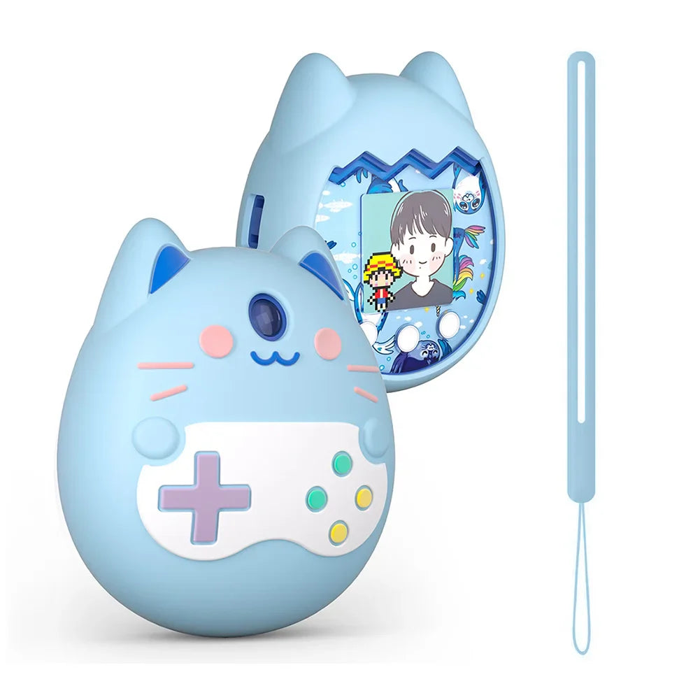 Silicone Case for Tamagotchi Pix – Cat Design & Hand Strap