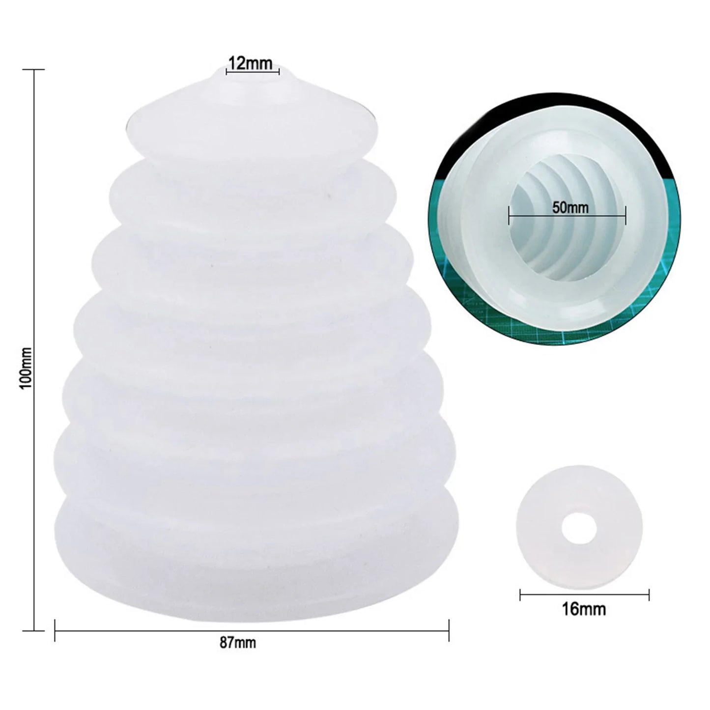 Silicone Drill Dust Collector Cover | 2-Pack Rubber Cap