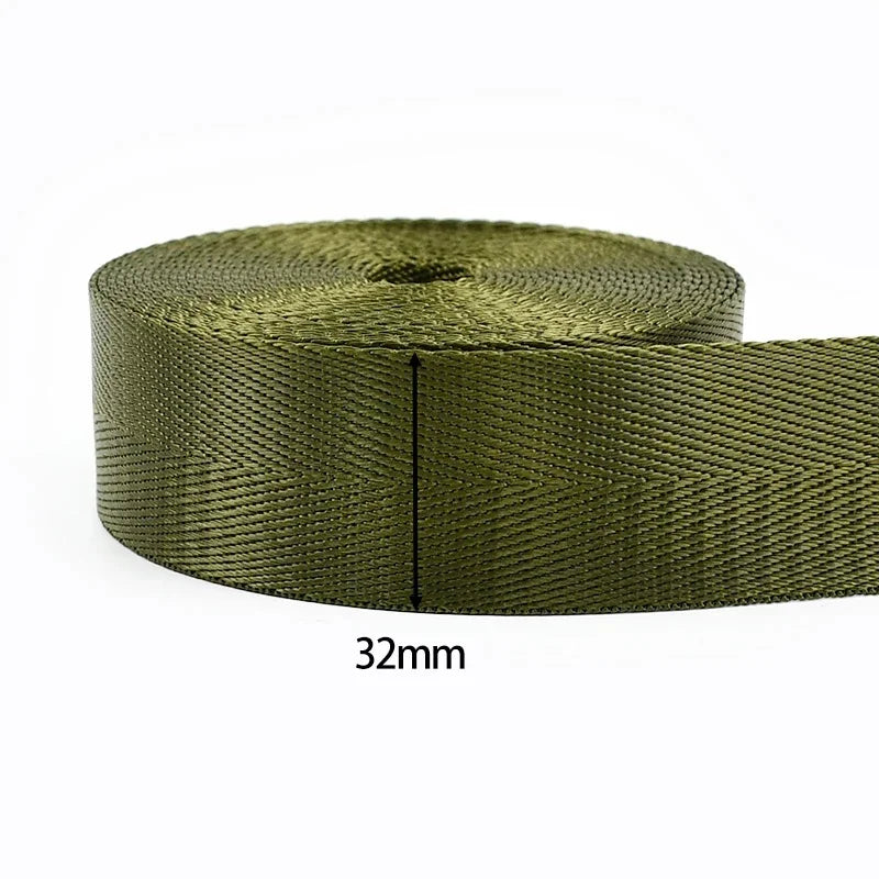 20/25/32/38/50mm ArmyGreen Nylon Webbing for Bag Strap 5Meters Dog Collar Ribbon Tapes Luggage Belt Bias Binding Sewing Trims Peaceful Pleasures Health and Wellness RD001-ArmyGreen-32mm