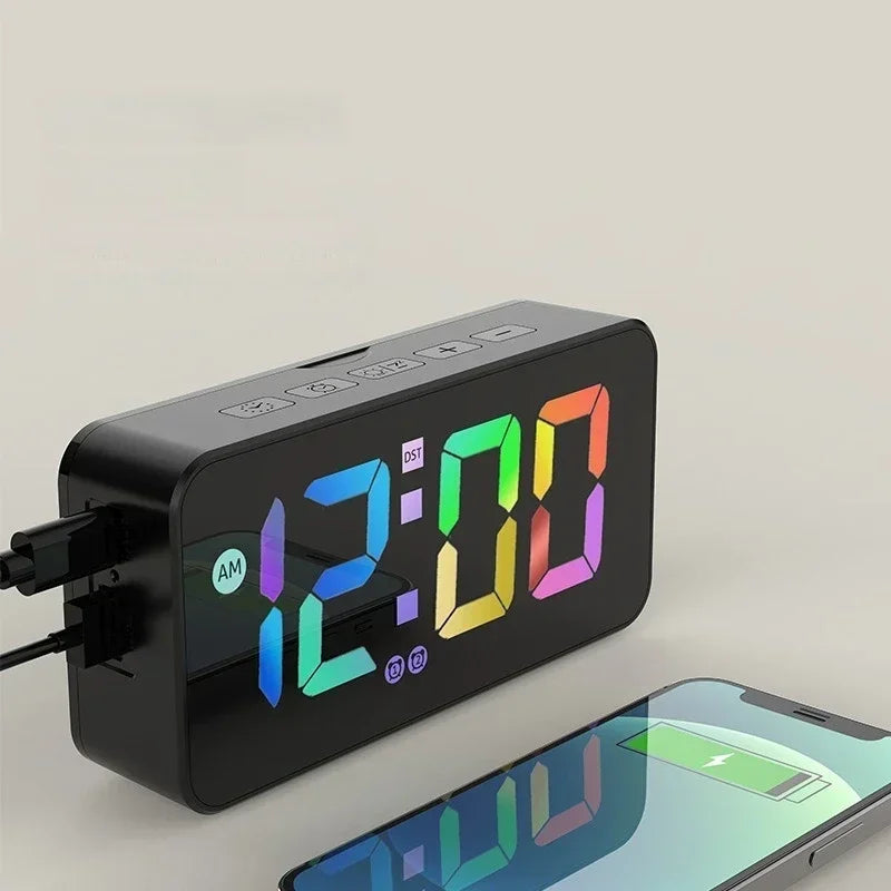 Smart RGB LED Digital Alarm Clock | Voice Activated Bedroom Decor