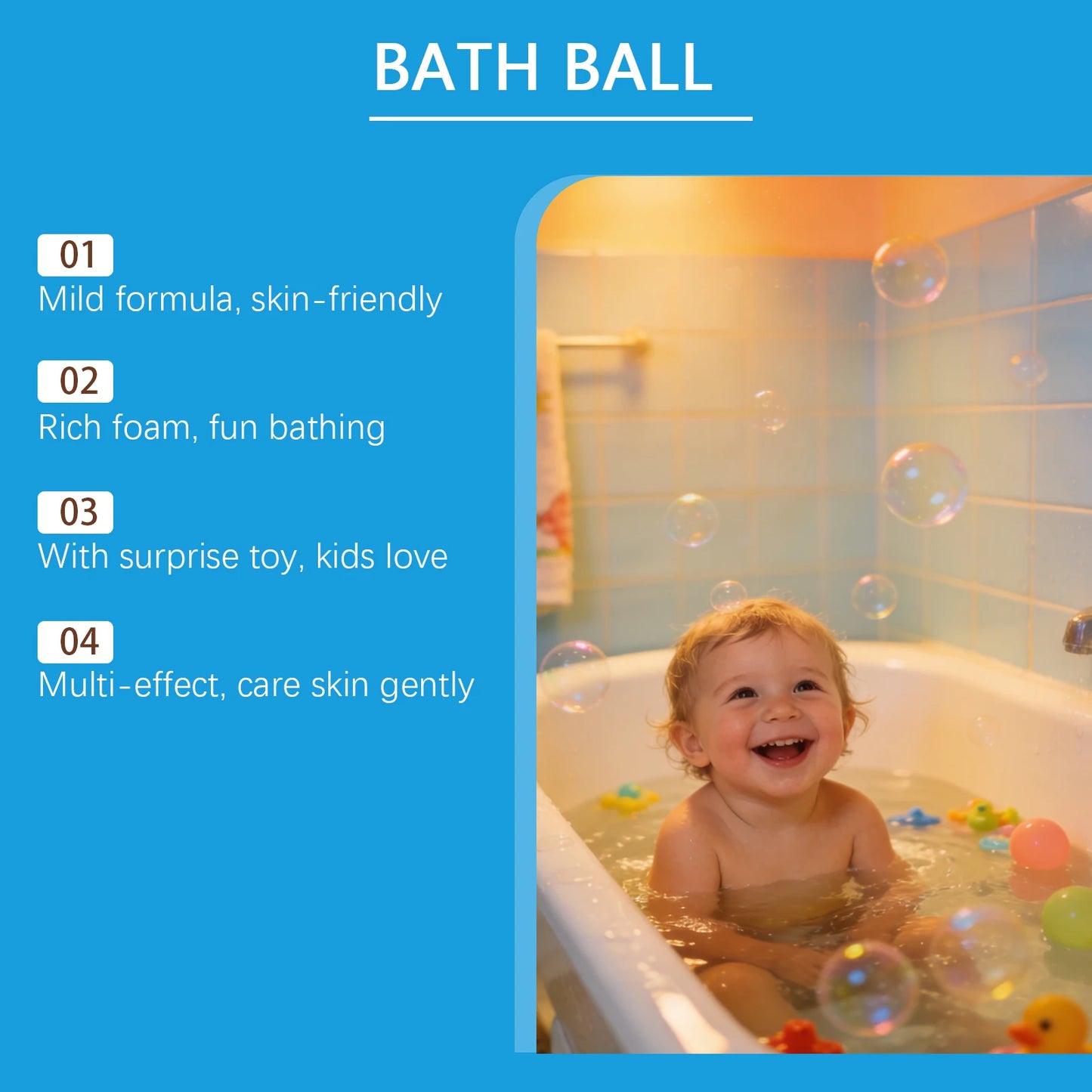 OceAura Kids Bath Bomb with Hidden Ocean Toy Surprise – 50g