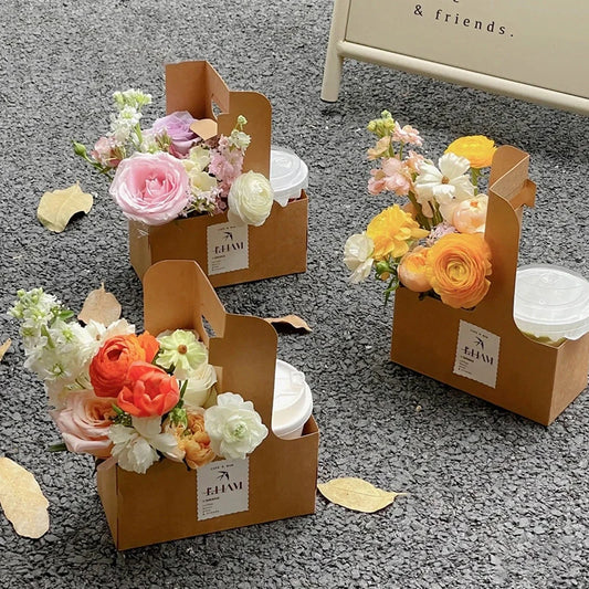 10pcs Kraft Paper Flower Gift Bags | Party & Wedding Favor Gift Packaging Bags Peaceful Pleasures Health and Wellness