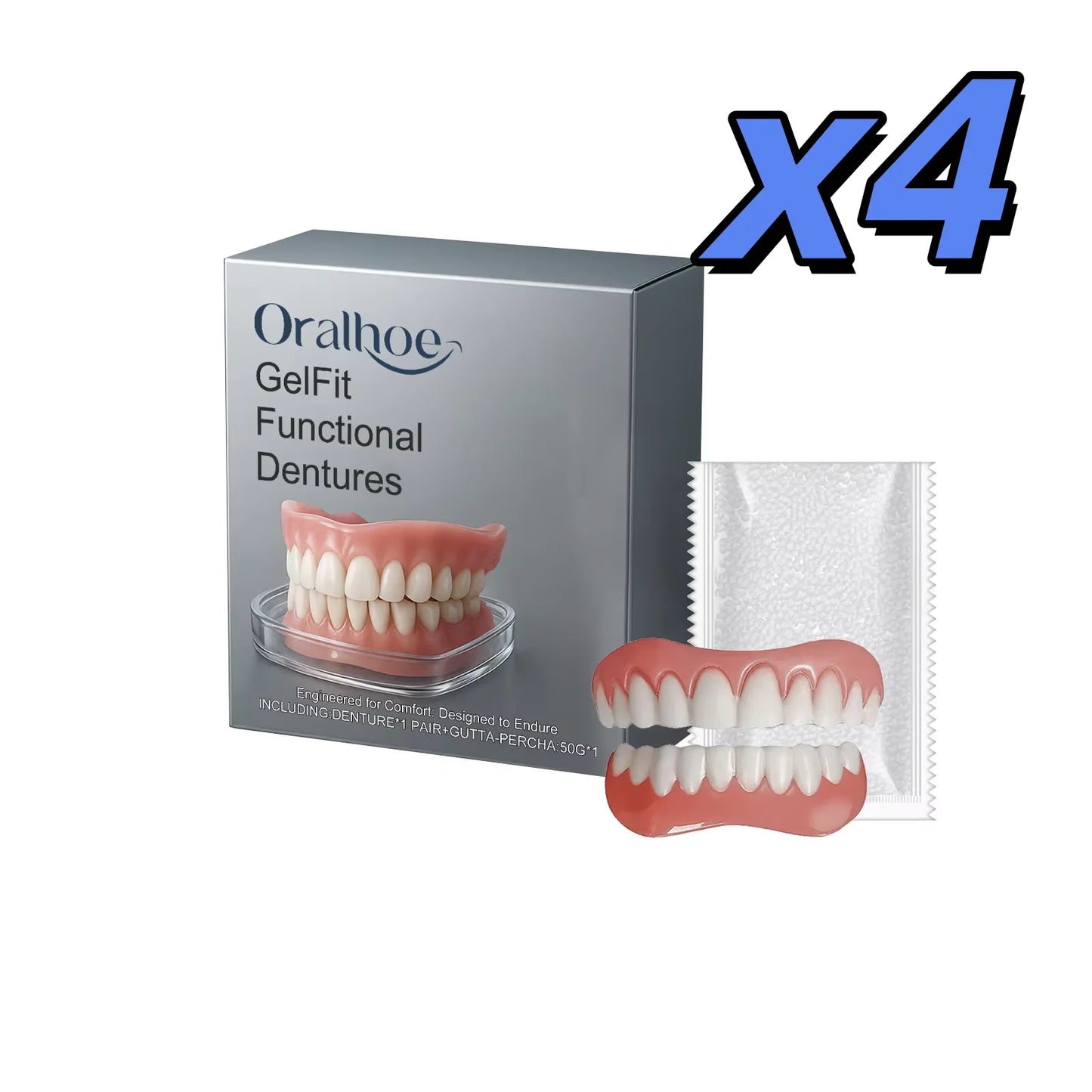 Silicone Veneer Teeth Kit | Fill Gaps Upper & Lower Denture Set