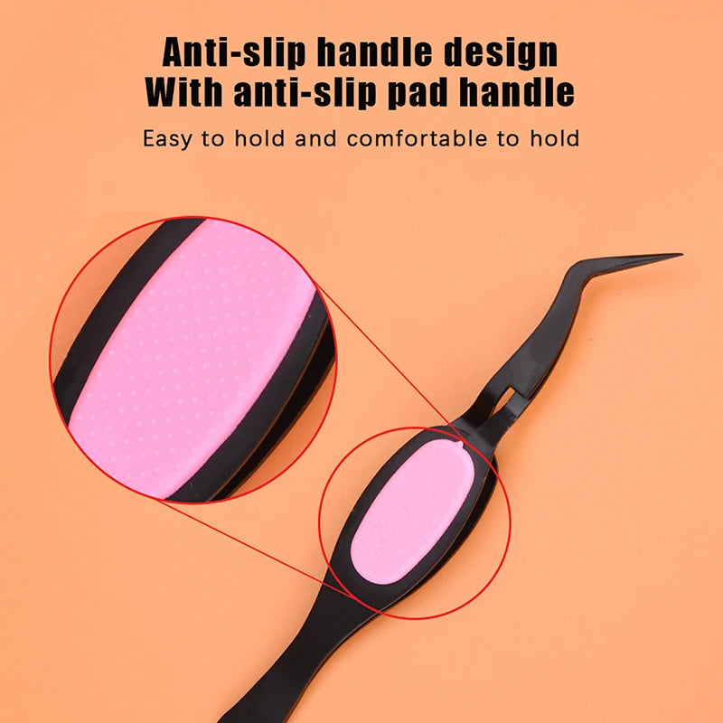 Reverse Tweezers Straight Curved Tweezer X-shaped Stainless Steel Multifunctional Eyelash Curler Extension Antislip Makeup Tool Peaceful Pleasures Health and Wellness
