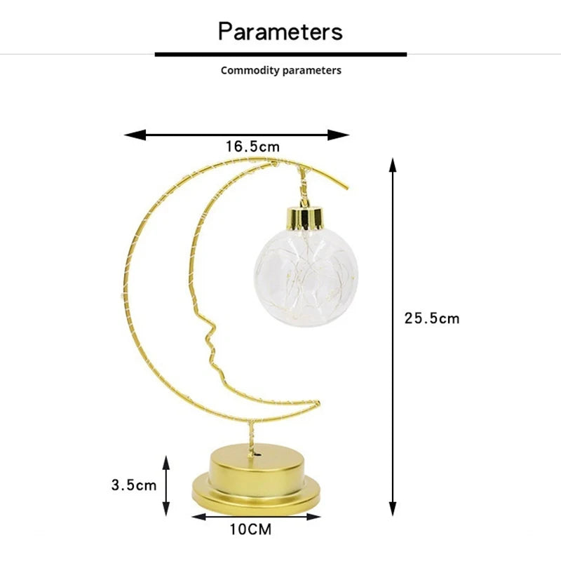 2026 Home Decoration Star Designed LED Light Moon Shape Indoor Ornament Small LED Night Lamp Heart Iron Material for gift Peaceful Pleasures Health and Wellness