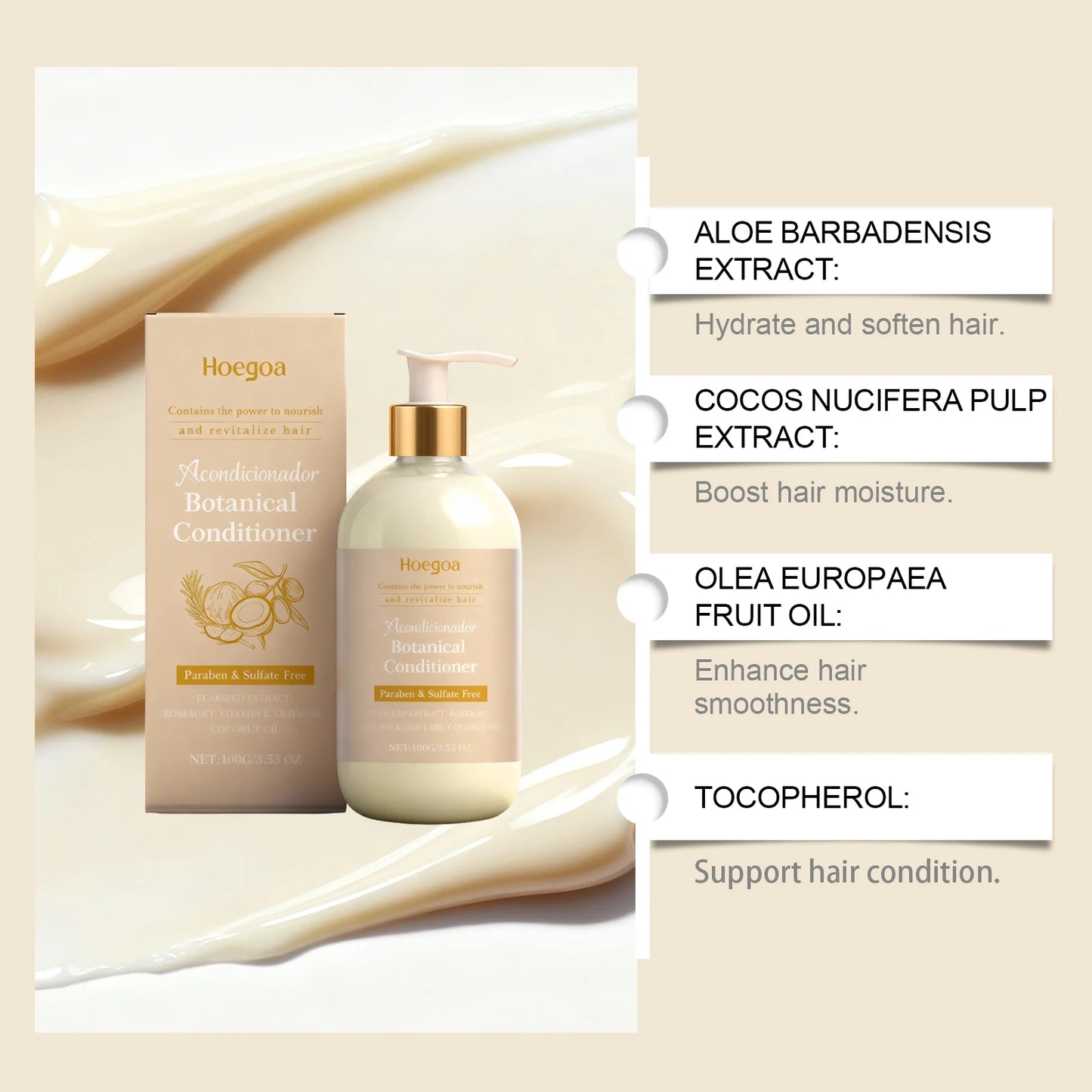 HOEGOA Hair Conditioner Vitamin E & Aloe Vera – Repair & Smooth