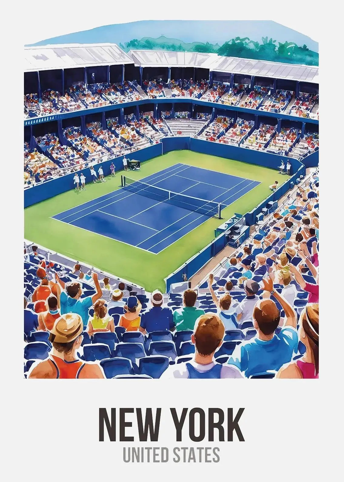 Grand Slam Tennis Canvas Wall Art | Unframed Poster Print