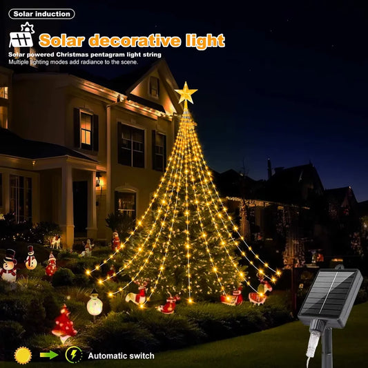 Solar Star String Lights 2/3M Waterfall Christmas Fairy Lights Solar Fairy String Lights Peaceful Pleasures Health and Wellness