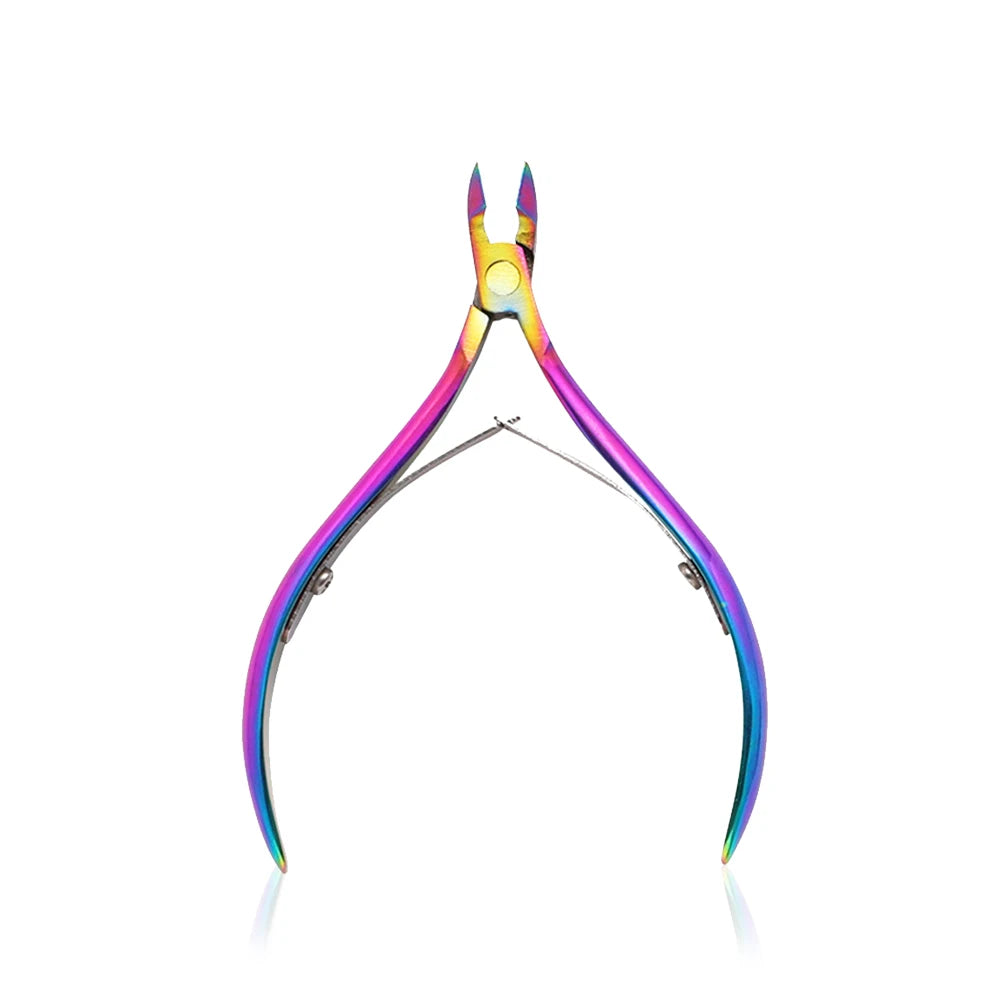 Cuticle Trimmer with Cuticle Pusher, Cuticle Remover Professional Stainless Steel Cuticle Cutter Nippers Pedicure Manicure Tool Peaceful Pleasures Health and Wellness Colorful A