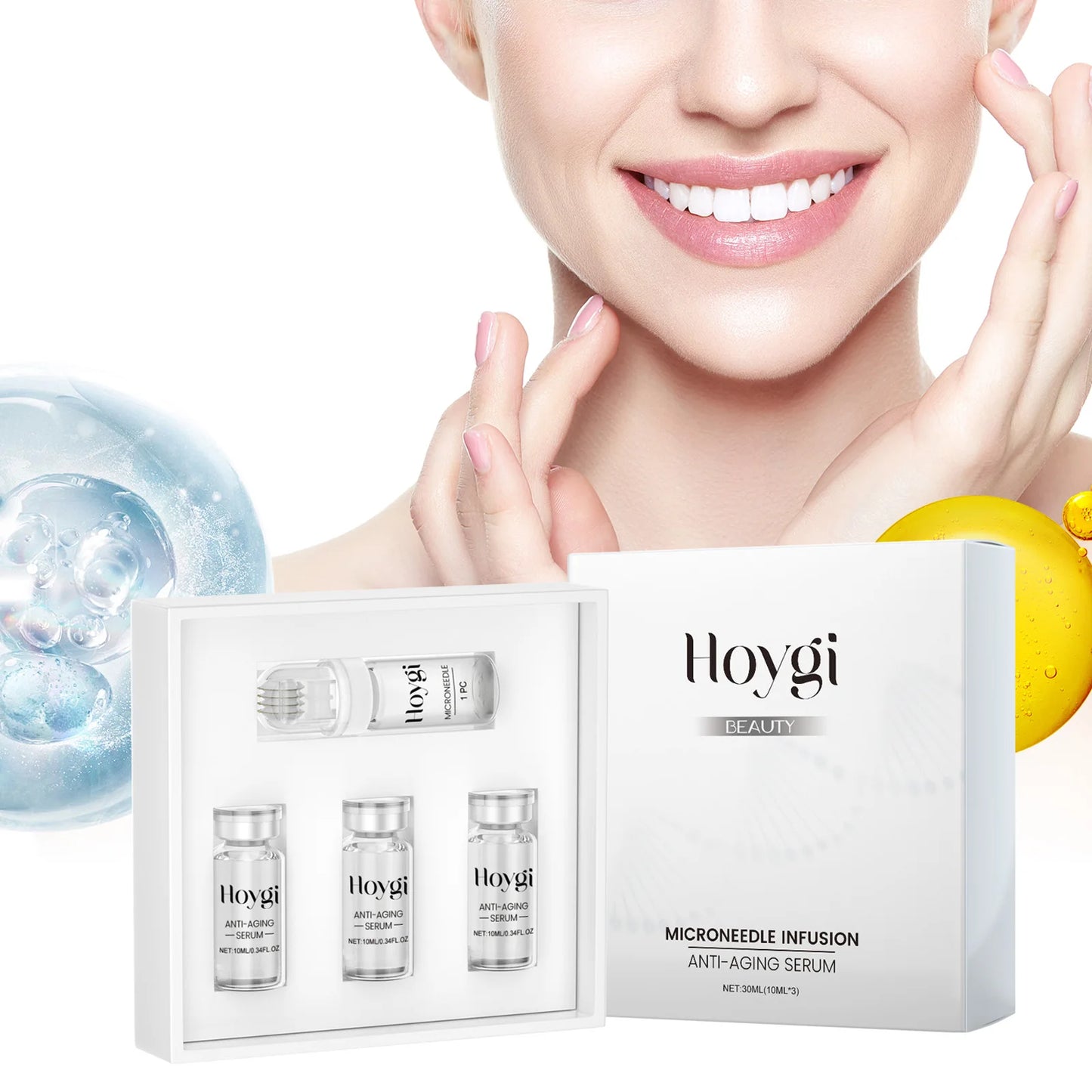 Hyaluronic Acid Microneedle Roller Set – Firming Face Serum