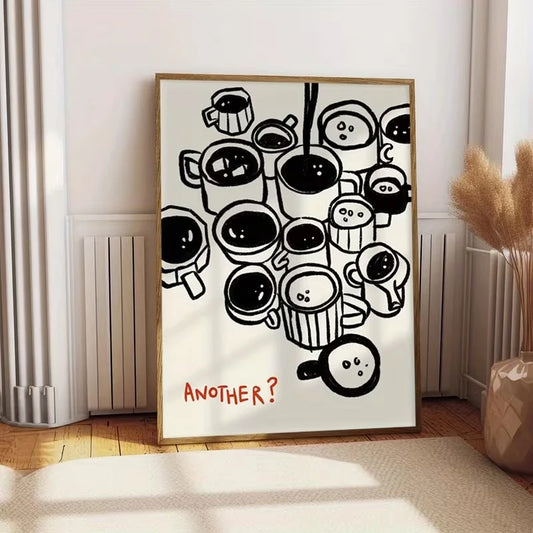 Minimalist Coffee Cup Canvas Wall Art Print | Home Decor Canvas Wall Art Peaceful Pleasures Health and Wellness G4220 40x50cm Unframed