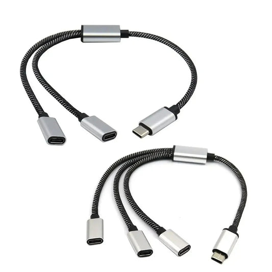 3-in-1 USB-C Hub Splitter | OTG Data Transfer & Charging USB-C Hub Adapter Peaceful Pleasures Health and Wellness