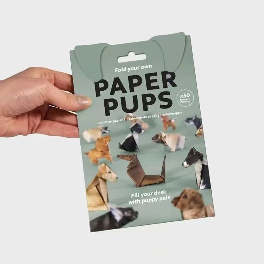 DIY 3D Origami Cats & Dogs Paper Kit – 50/100 Sheets with Pre-Creased Lines for Desk Decor & Gifts