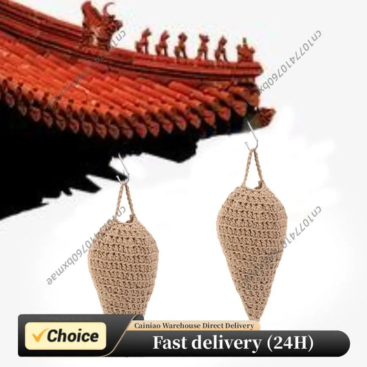 Crochet Wasp Nest Decoy Faux Hornets Nest Repellent with Hook Hanging Wasp Nest Decoy Wasp Nest Trap for Patio Yard Peaceful Pleasures Health and Wellness