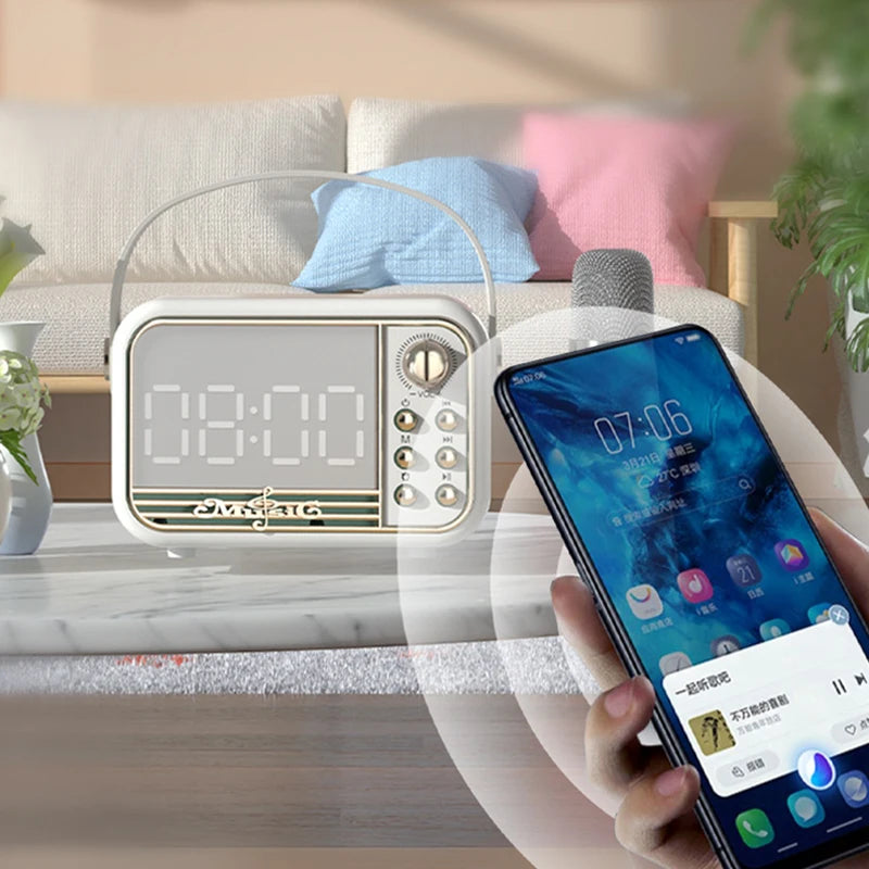 Wireless Charger Alarm Clock Bluetooth Speaker LED Smart Digital Clock USB Fast Charger Desktop Clock Fm Radio Dropshiping Peaceful Pleasures Health and Wellness