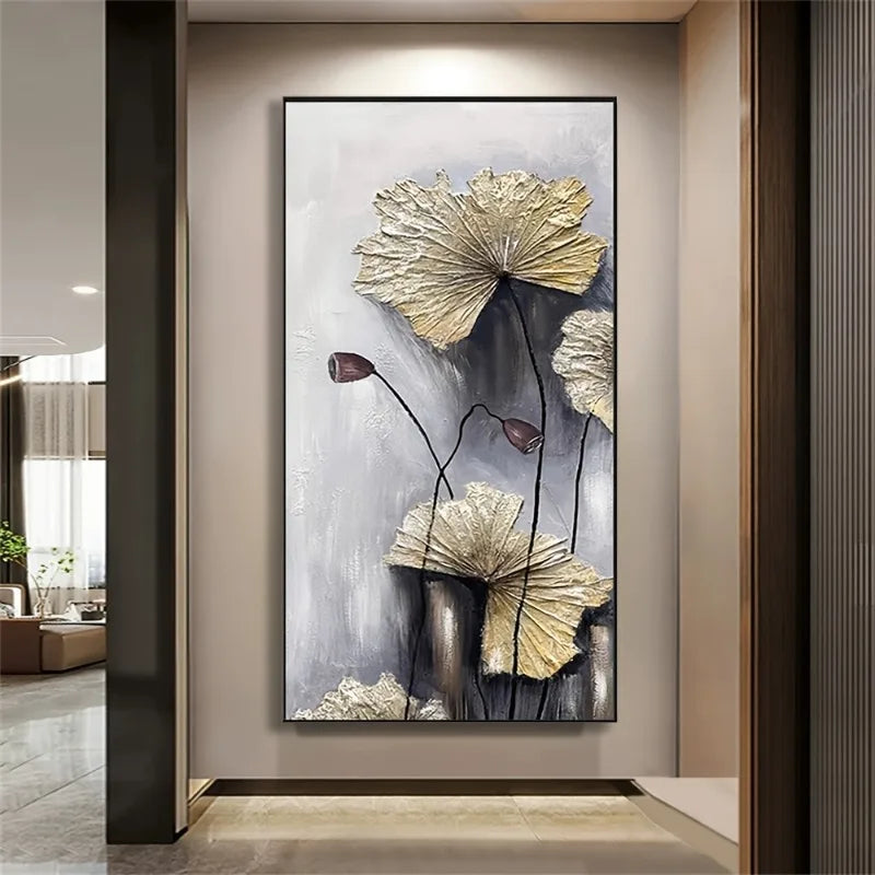 Large Lotus Canvas Wall Art | Modern Chinese Style Decor Canvas Wall Art Peaceful Pleasures Health and Wellness