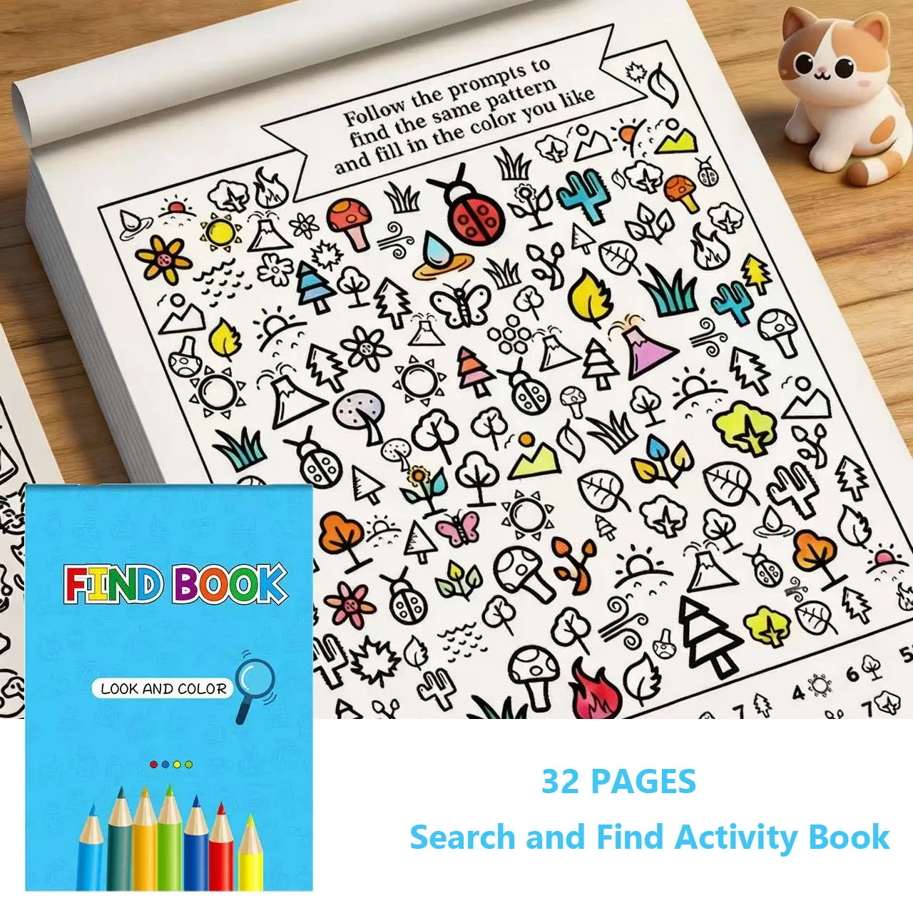 32 Pages Search Find Activity Book Look Kids Educational Puzzle