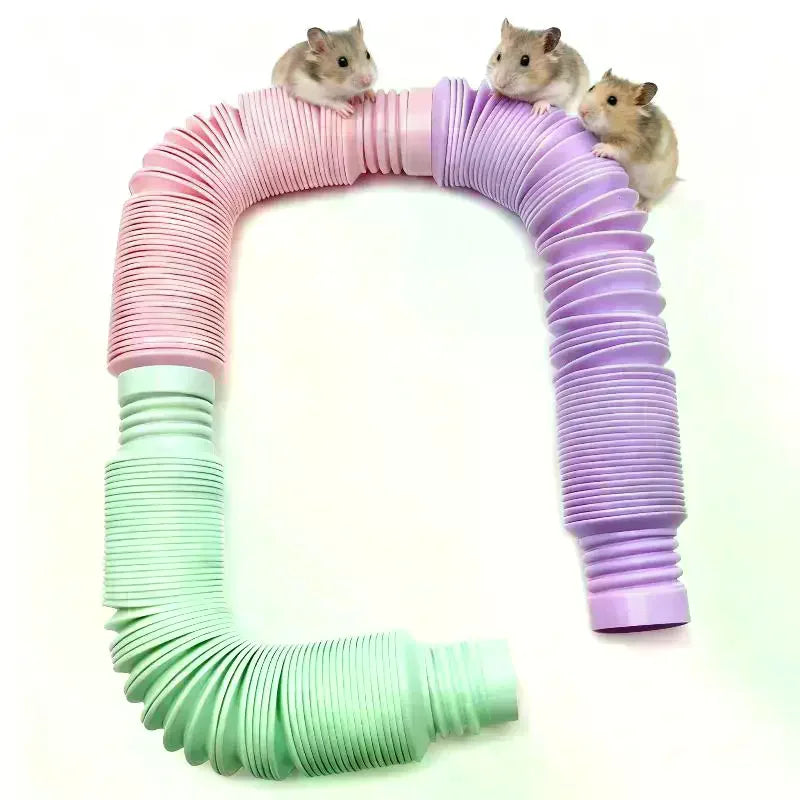 Collapsible Tunnel Tube Toy for Hamsters, Ferrets & Rabbits Small Pet Tunnel Toy Peaceful Pleasures Health and Wellness