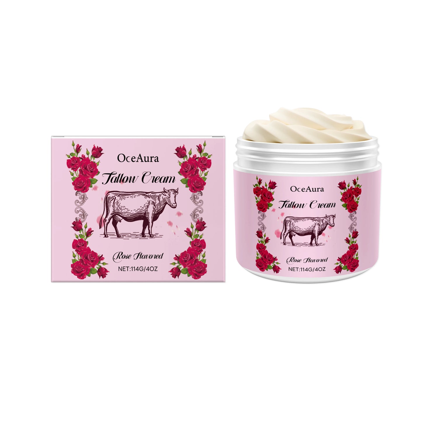 OceAura Rose & Milk Moisturizing Body Cream – Dry Skin Relief