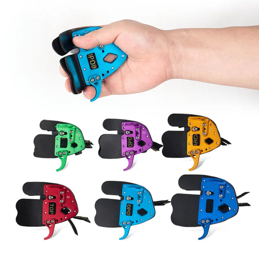 Leather Aluminum Archery Finger Guard Right Handed Reverse Bow Peaceful Pleasures Health and Wellness