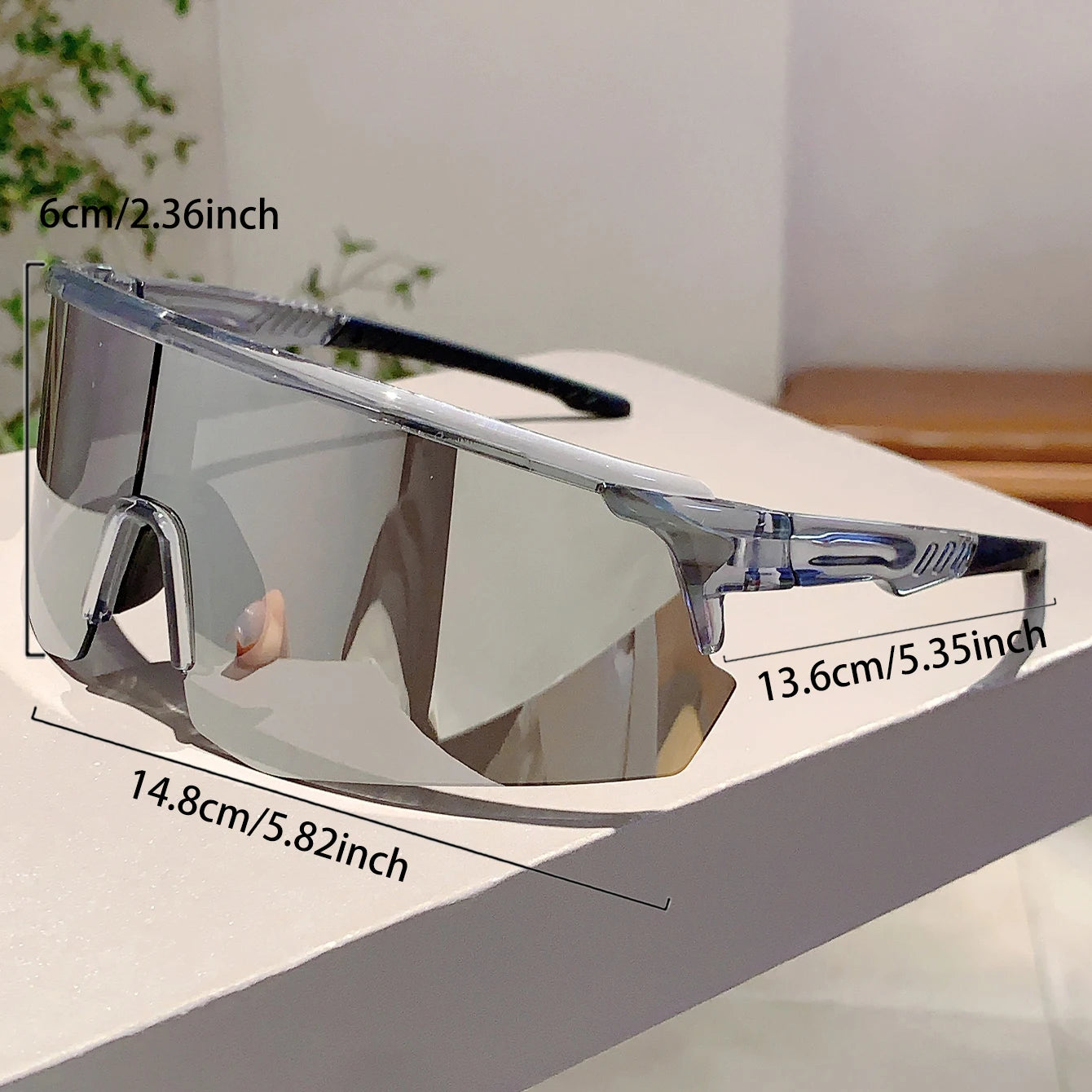Oversized Semi-Rimless Sports Sunglasses Women Cycling Shades