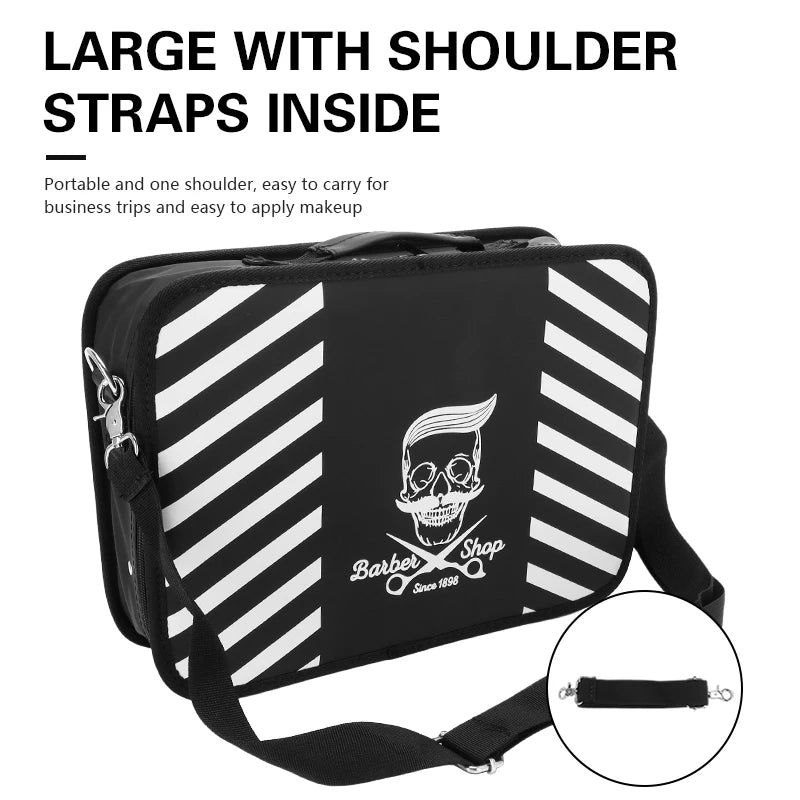 Barber Large Capacity Waterproof Storage Box Salon Beauty Hair Cutting Tools Case Salon Multifunctional Portable Suitcase Tools Peaceful Pleasures Health and Wellness