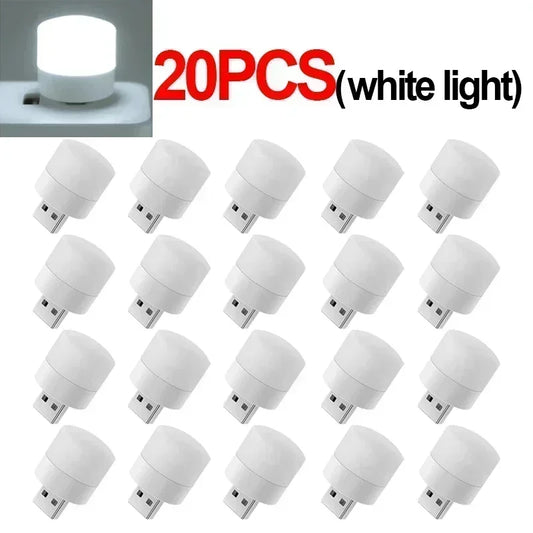 LED Table Lamp Lights Room Plug Usb Light Night Mini Book Reading Decorating Items Warm White Eye Protections Wholesale Bedroom Peaceful Pleasures Health and Wellness 20PCS-White