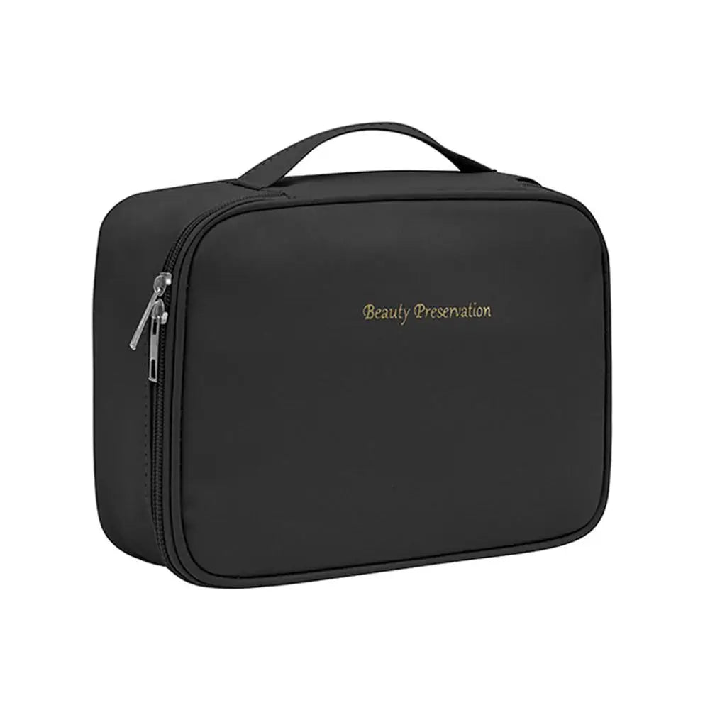 Women's Cosmetic Bag Makeup Bag Double Layer Large Capacity Luxury Cosmetics Organizer Travel Essentials Women's Cosmetic Bag Peaceful Pleasures Health and Wellness C