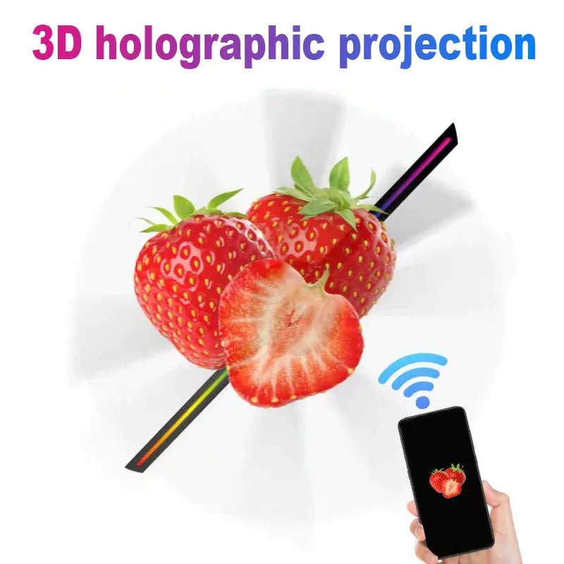 42cm 3D Holographic Fan Projector | WiFi, DIY Logo, LED Display