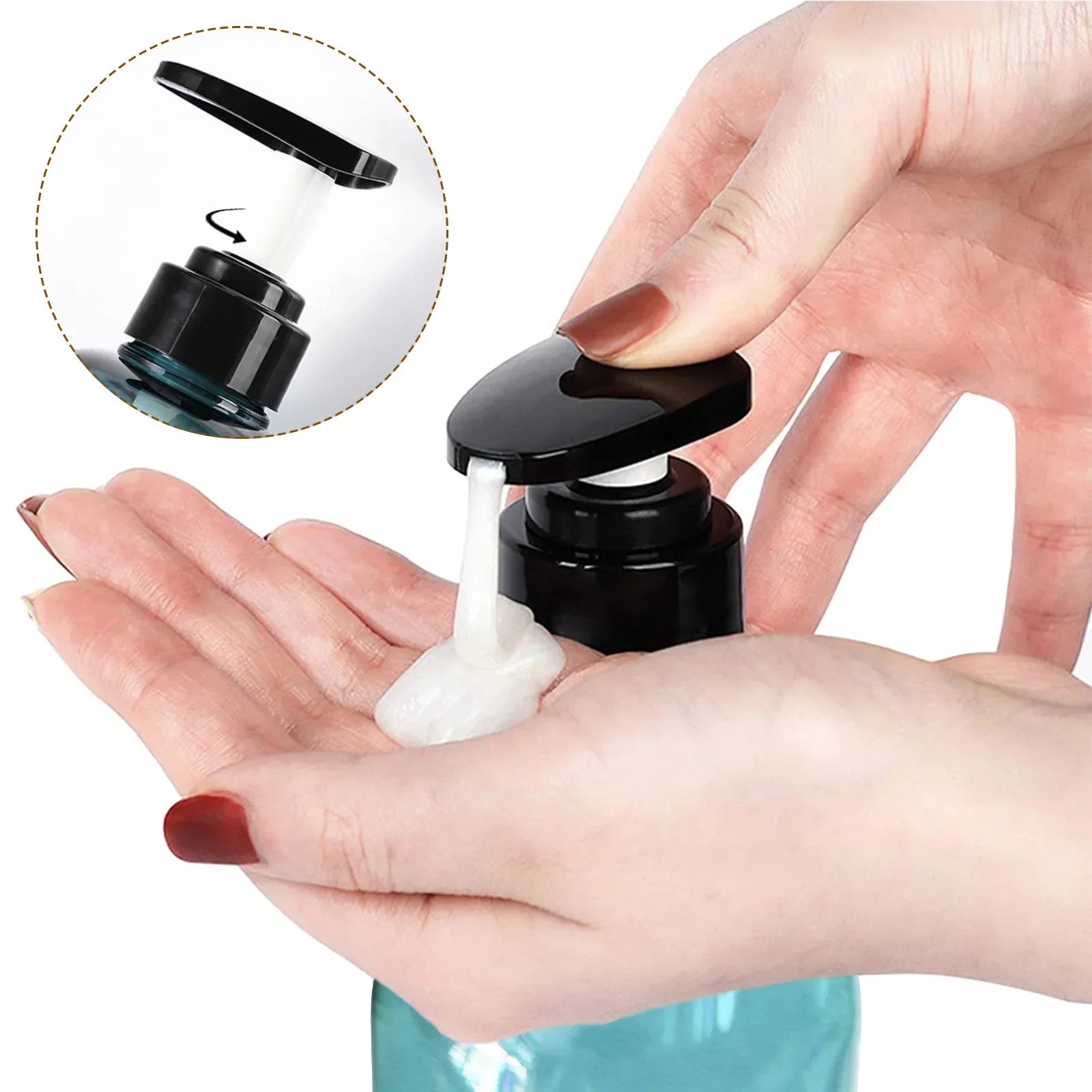 Shampoo Conditioner Body Wash Dispenser Set, Printed Letters Bathroom Soap Bottle Dispenser, Shower Pump Shampoo Dispenser Peaceful Pleasures Health and Wellness