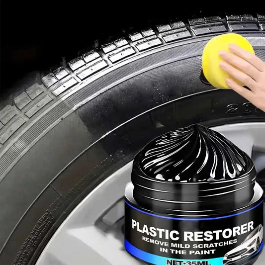 Tire Polishing Paste – Black Shine Wax + Sponge for Cars & Trucks Tire Shine Paste Peaceful Pleasures Health and Wellness Default Title