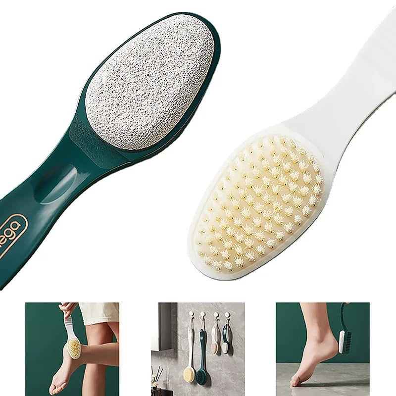 2-in-1 Pumice Stone Foot Scrubber & Brush | Pedicure Tool