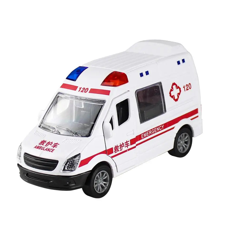 Kids Pull Back Ambulance Toy Car | Inertia Model Gift for Boys Pull Back Toy Car Peaceful Pleasures Health and Wellness A