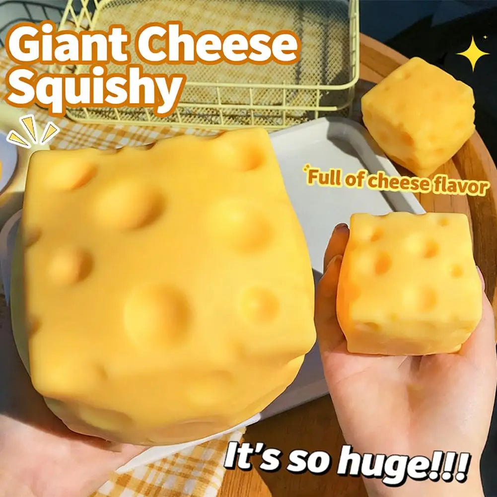 Jumbo Cheese Squeeze Ball – ASMR Sensory Fidget Toy | Fun Gift