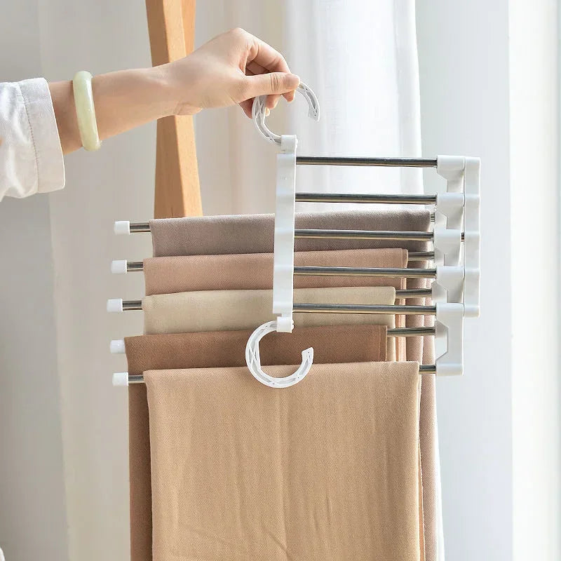 5-in-1 Multi-function Magic Pants Hanger Stainless Steel Foldable