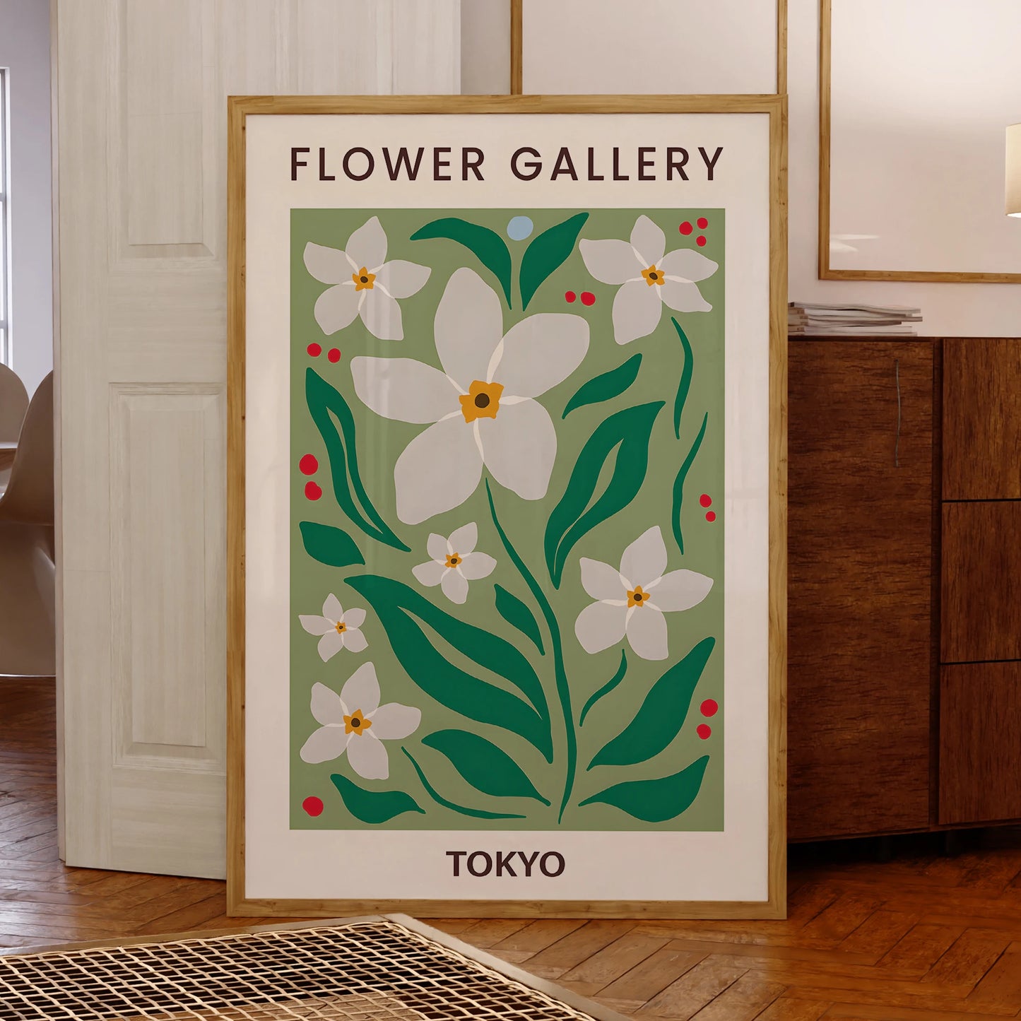 Modern Floral Tokyo Canvas Wall Art Print | Home Decor