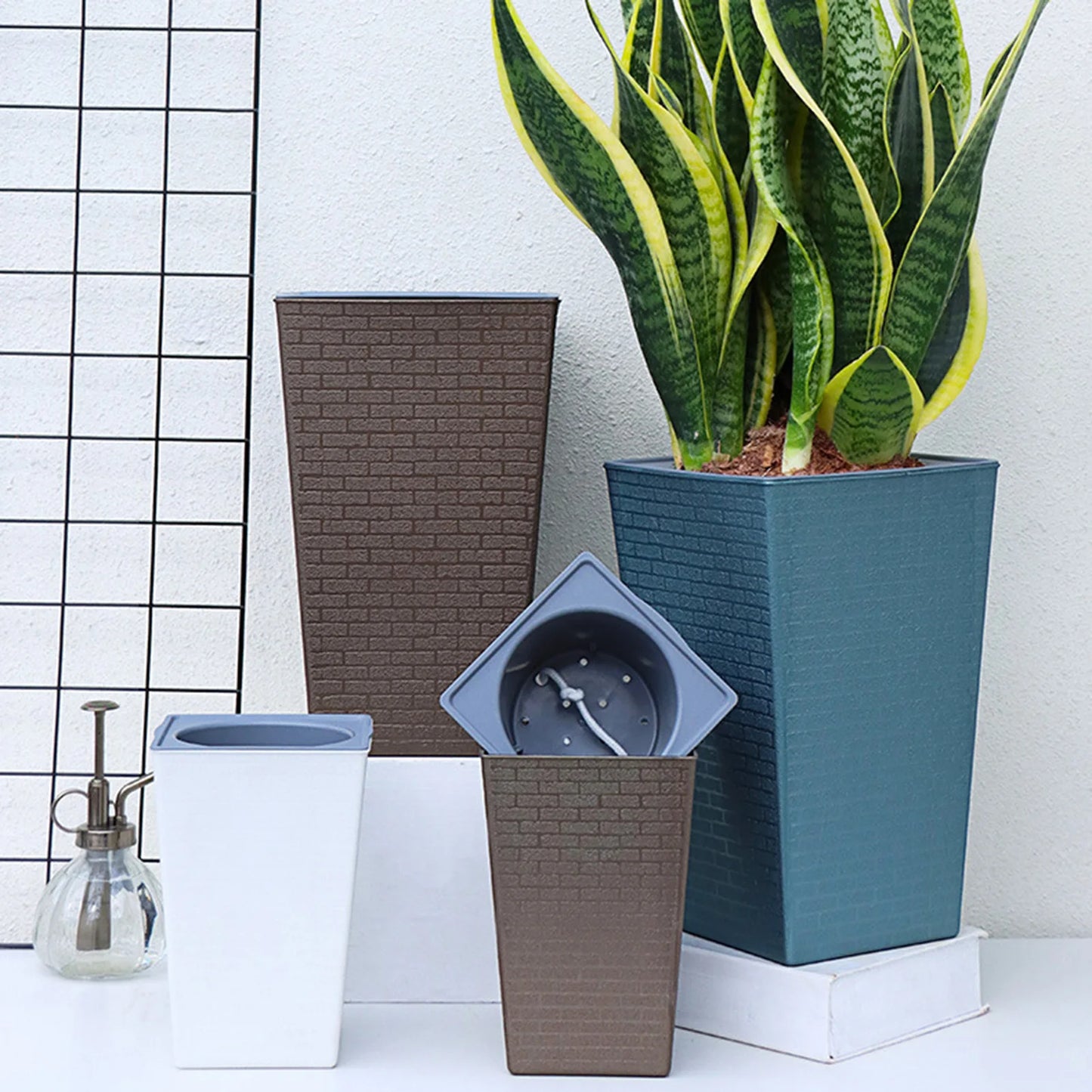 Self Watering Plastic Planter Smart Self Watering Plant Flower Pot for House Plants Succulents Peaceful Pleasures Health and Wellness