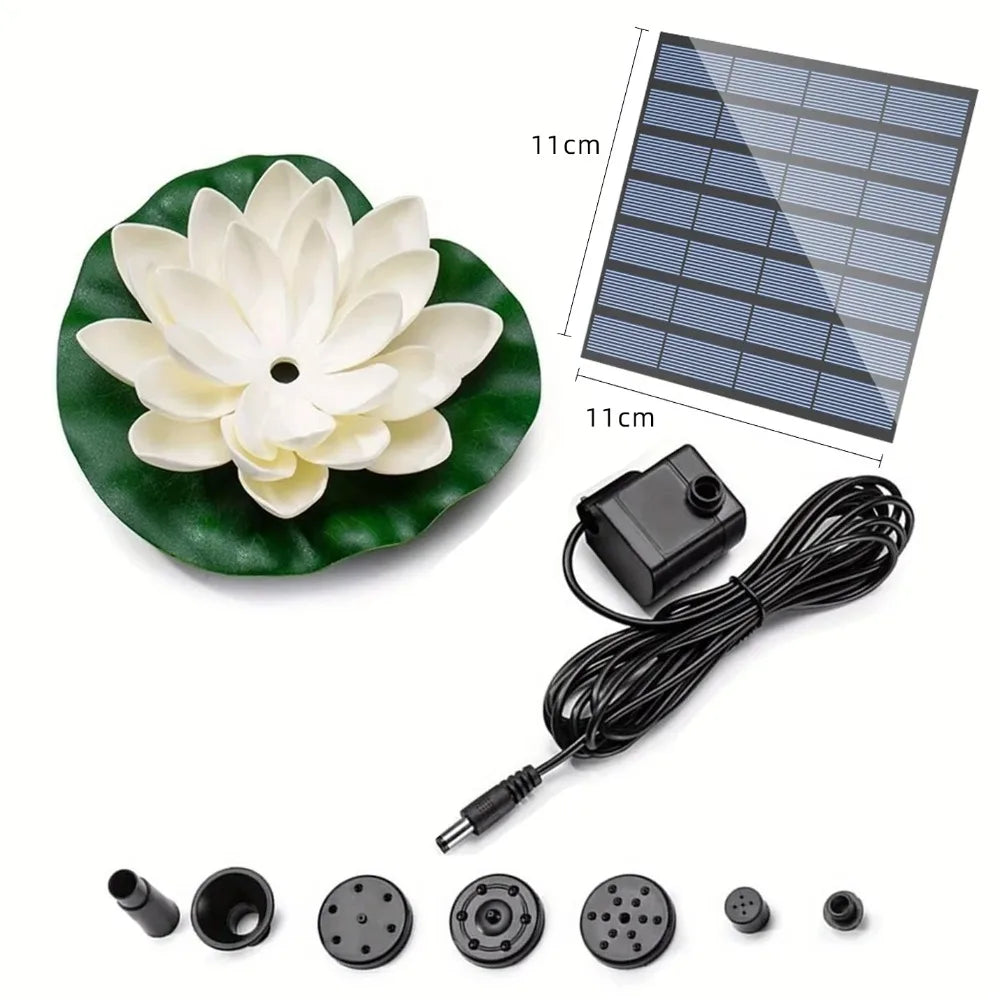 Solar Floating Lotus Fountain Pump – 1.2W Pond & Bird Bath