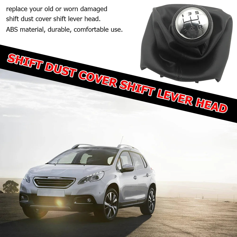 For Peugeot 206 207 307 Citroen C3/C4/C5 5 Speed Gear Shift Knob Shifter Lever Stick Gaiter Boot Cover PU Car Accessories Peaceful Pleasures Health and Wellness
