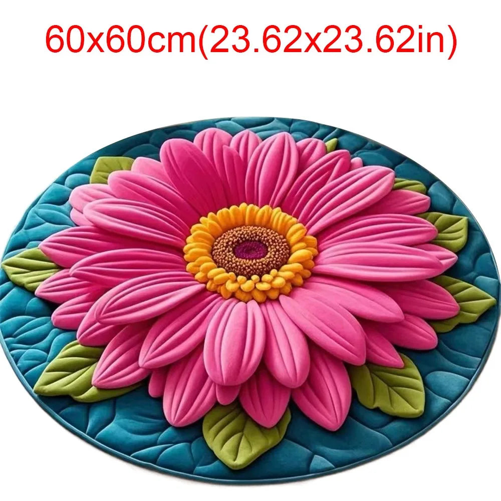 Sunflower Shaped Non-Slip Soft Carpet Mat 60x60cm | Home Décor