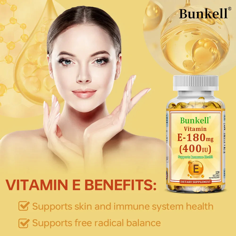 Vitamin E 400 IU Softgels – Antioxidant, Skin & Immune Support