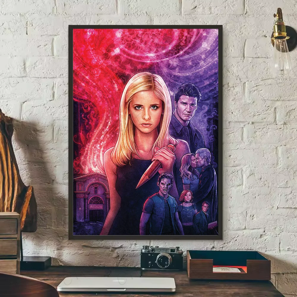 Vintage Buffy The Vampire Poster HD art sticky wall waterproof home living room bedroom bar aesthetic decoration Peaceful Pleasures Health and Wellness z17 21X30cmNoframe