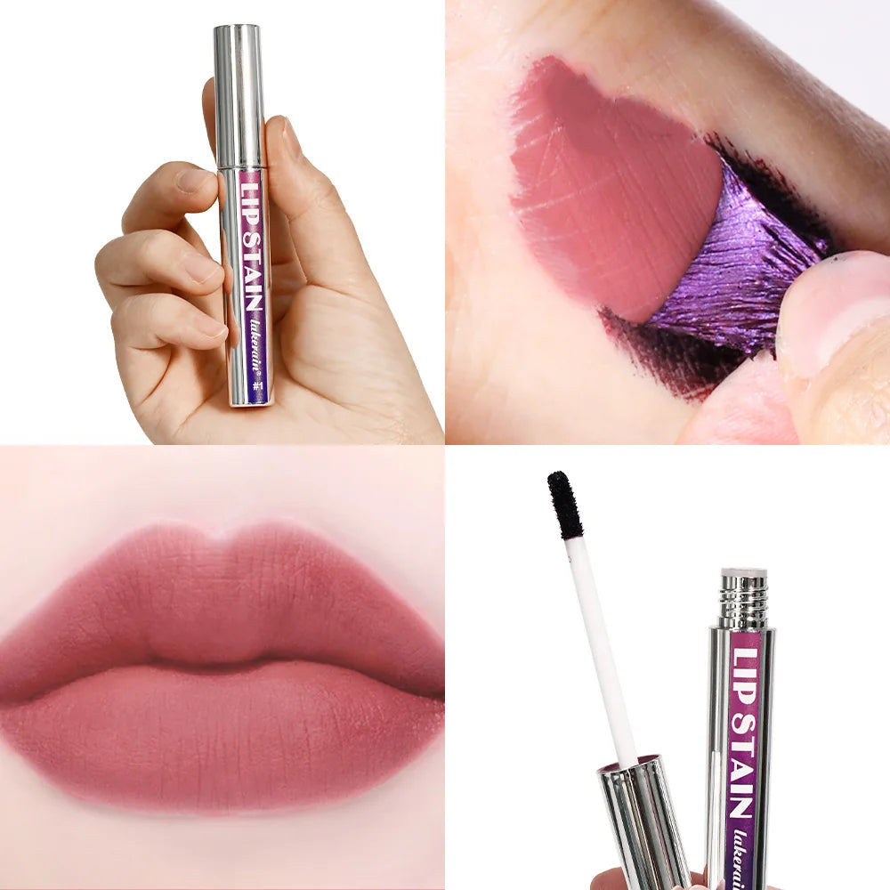 Long Lasting Waterproof Peel Off Lip Stain Lip Tint Transfer Proof Non-stick Cup Matte Reveal Lip Stain Cosmetics for Women Peaceful Pleasures Health and Wellness metal pipe lightpink